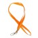 Badge tape width-9 mm, length-80 cm with a wide metal carbine, orange