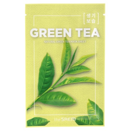 Facial face mask The Saem Natural Mask Green Tea, 21 ml