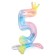 Foil ball 32 “The number 5 with the crown”, gradient, on the stand