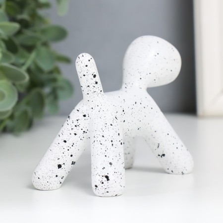 Souvenir Polystone "Dog" White in specking 10x7.8x5.4 cm-2