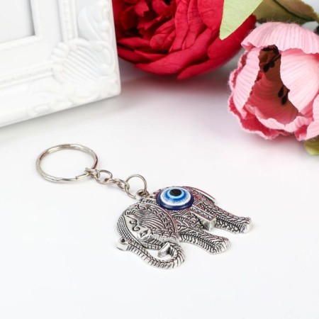 Keychain metal "Indian elephant" with patterns 4x4.5 cm-1