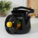 Enamged kettle, 3.5 l, black color, mix drawing