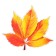 Decoration on the adhesive tape "Autumn leaves" orange, 18x18 cm