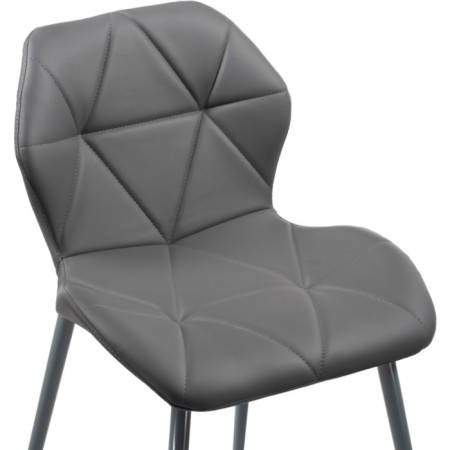 Stol on a metal frame Wald Metal/Ecokuzha, Gray/Gray 46x52x75 cm-4
