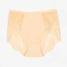 Panties female slips, beige color, rr 52-54