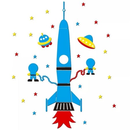 Interior stickers "rocket", children's, decor on the wall, panel 180 x 148 cm-2