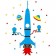 Interior stickers "rocket", children's, decor on the wall, panel 180 x 148 cm