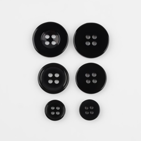 A set of buttons, 4 punctures, d = 10/15/20 mm, 17 pcs, in a blister, black color is black-2