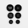 A set of buttons, 4 punctures, d = 10/15/20 mm, 17 pcs, in a blister, black color is black