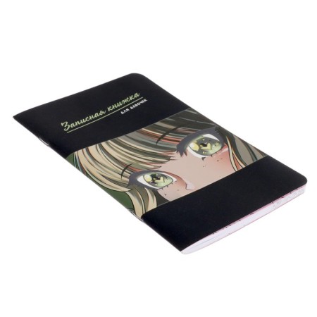 Notebook for girls 130 x 210 mm, 56 sheets in the "anime" line, covered cardboard, Soft-Touch lamination, selective UV-clock-1