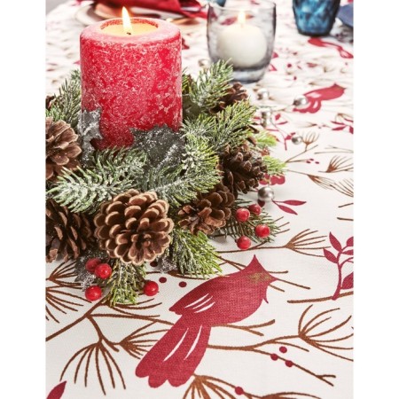 Waxbird tablecloth, size 140x180 cm, red color-4