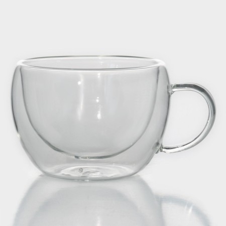 Glass mug with double walls Magistro “Lidi. Duo ", 200 ml, 12 × 9.5 × 6.5 cm