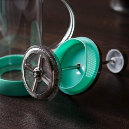 Kelly Kelly press teapot, 350 ml, glass, green color-1
