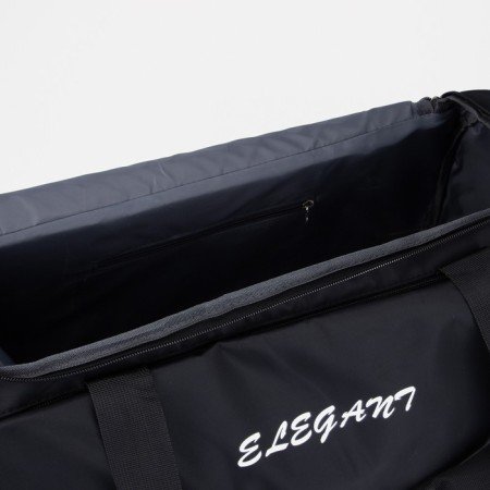 Road bag with a zipper, shoes, external pocket, long belt, black color-3