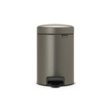 Brabantia Newcon bucket, plastic inner bucket, with a pedal, platinum color, 3 liters