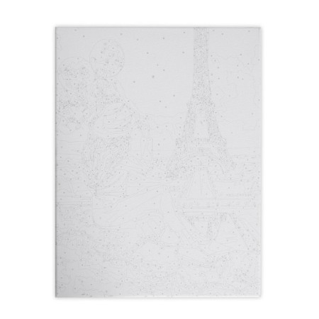 Picture on numbers on the frame, with the garland "Eiffel Tower", 30x40 cm-1