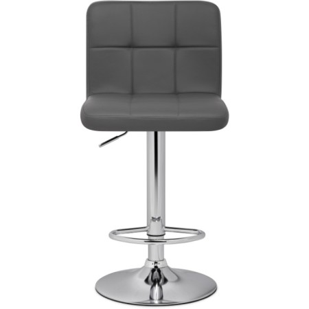 Barpered chair PASKAL Metal/Eco -leather, chrome/gray 43x53x89 cm-1