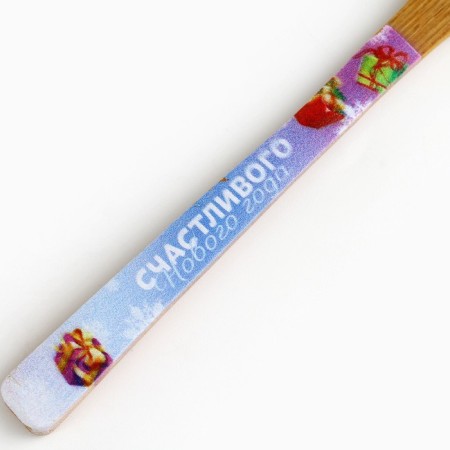 Spoon from bamboo "Miracles in the New Year", 3 x 16 cm-4
