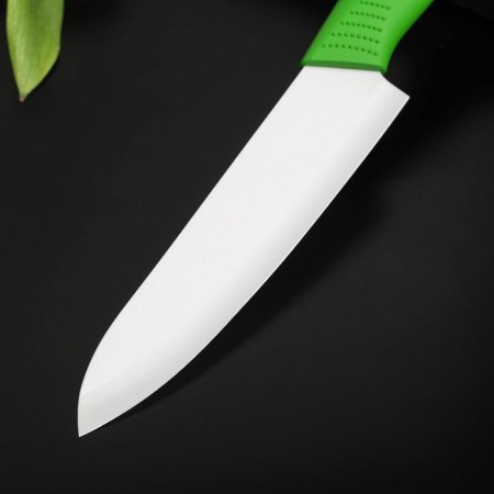 Knife ceramic shade "Simple", blade 15 cm, handle Soft Touch, green color-2