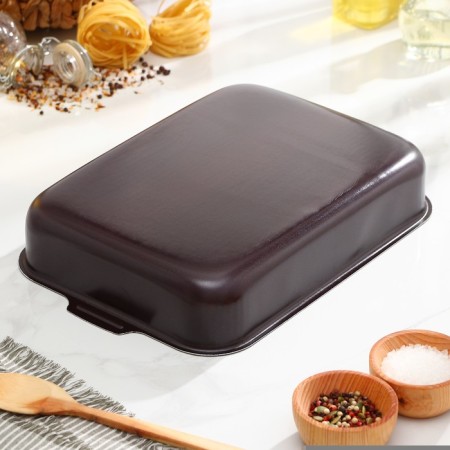 The baking sheet is "hostess", 23 × 30 cm, metal cover, anti -stick coating, burgundy color-4