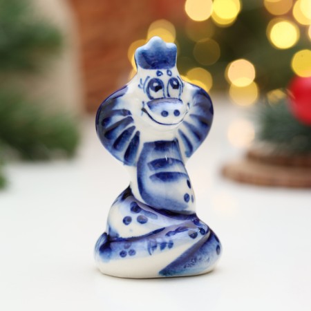 Souvenir "Korolev Snake", Gzhel, 8 cm