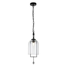 Suspended Indigo lamp, 11034/1p Black. 1x40W, e14, 180x180x470/1300 mm, transparent color