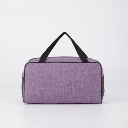 Cosmetic bag on a zipper, with a grid, purple color-1