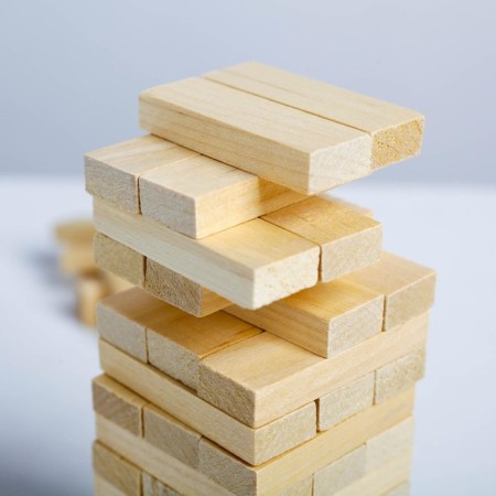 Falling tower, jenga, Birch, 54 Bruska, 18.5 x 6.5 cm-1