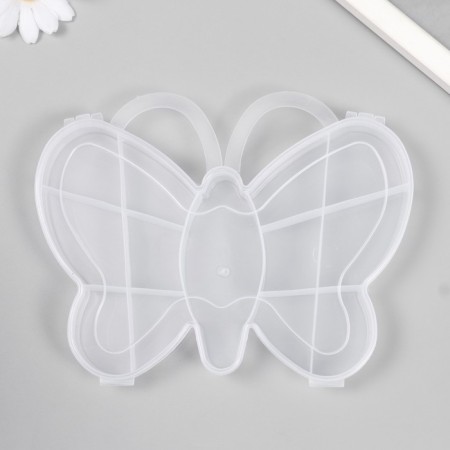 Casket Plastic for little things "Butterfly" transparent 13 departments 14x18.5x2.5 cm