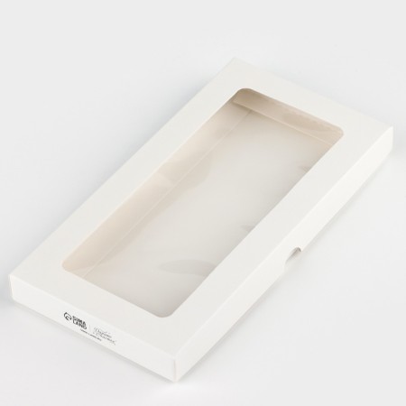 Box for chocolate "White", with a window, 16.4 x 8.4 x 1.7 cm