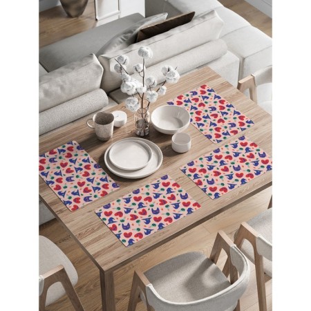 A set of napkins for setting the table "Magic plan", rectangular, rounded edges, size 30x46 cm, 4 pcs