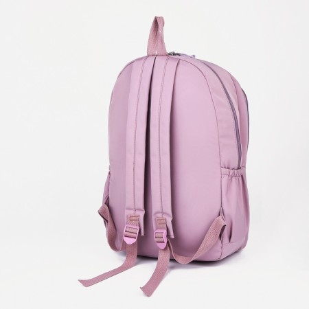 School backpack from textiles on lightning, 3 pockets, lilac color-3