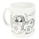 Set for creativity, mug for the painting "Blue Tractor" (paints, brush)