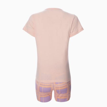 Female set (T -shirt/shorts), pink/bird color, size 50-2