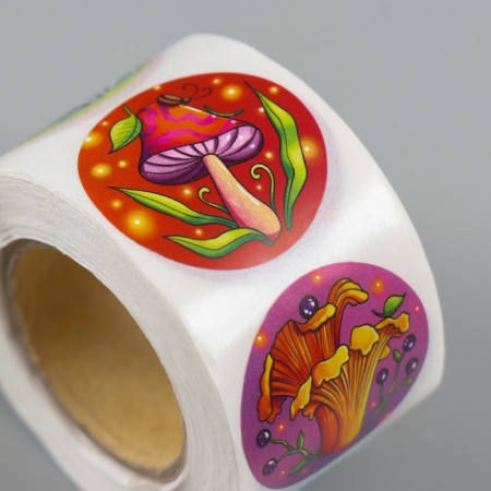 Stick Paper "Mushrooms" d = 2.5 cm 252 pcs in the roll-3
