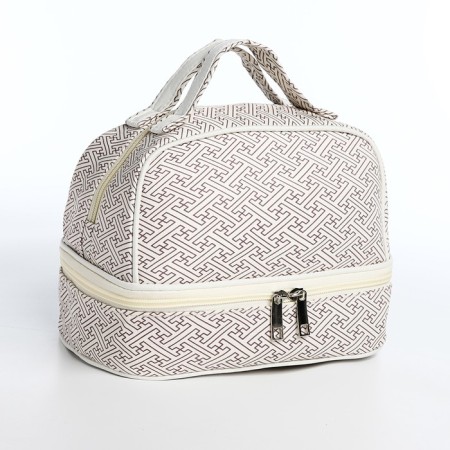 Cosmetic bag, 2 parts on lightning, white color