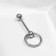 Piercing in the navel “Ring”, l = 3.4 mm, d = 1 mm, rainbow color in silver