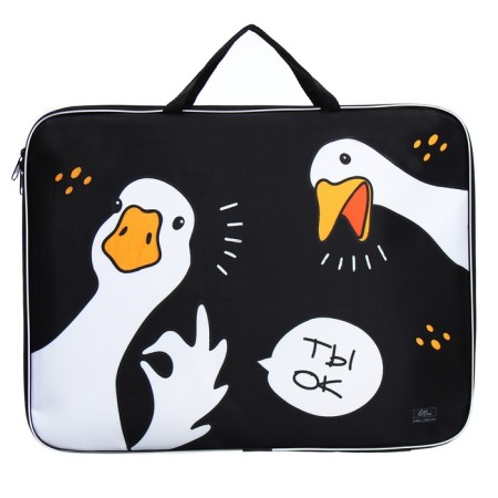 Folder for drawings and drawings A3, 470 x 350 x 20 mm, with handles, textile, calligrata "geese"-1