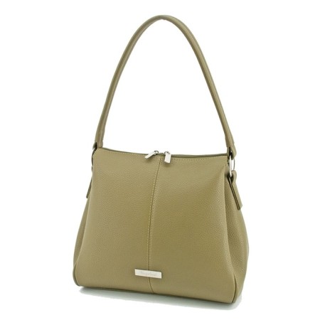 Bag women, genuine leather, olive 27x8x24 cm