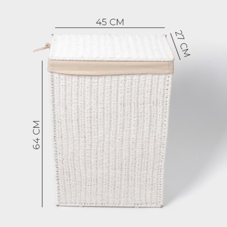 Ladopa LadoM basket "Classics", rectangular, 45 × 27 × 64 cm, white-2