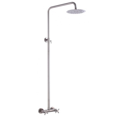 The shower system FMARK FS8405, tropical shower, mixer, stainless steel, satin