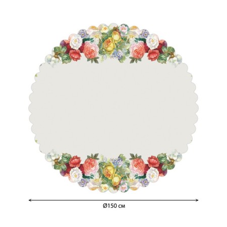 The tablecloth "Flower patterns", round, Saten, d = 150 cm-1
