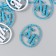 Decor "HB" on a glue base, blue color 3 × 2.5 cm (set 12 pcs)