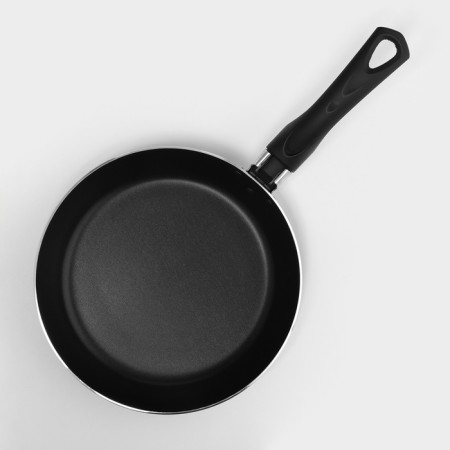 Pan Consul, D = 20 cm, glass cover, plastic handle, anti -stick coating, black color-3