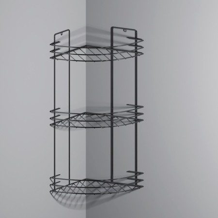 Bathroom shelf is an angular 3-tier, 19 × 19 × 41 cm, chromium color-7