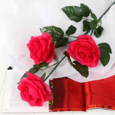 Artificial flowers "Rosa Zhanna" 10x61 cm, raspberry