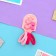 Hair set "Baby" (4 elastic bands, 2 clamps 3.5 cm) heart, pink