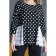 Female blouse, size 42, black color, white