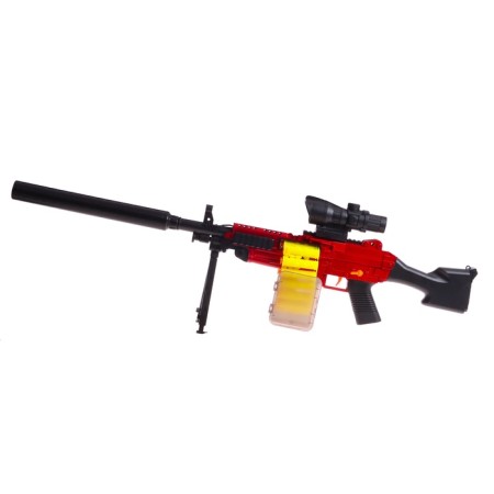 Machine gun "Godzilio", shooting, sleeves fly apart, battery-1