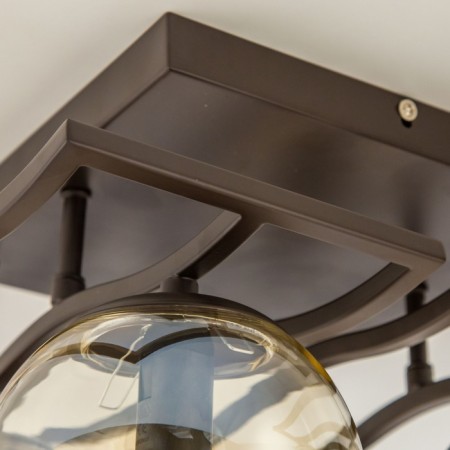 Ceiling chandelier Citilux "Breeze" CL106265, 67.5x33x23 cm, 6x60W, E14, brown color-5